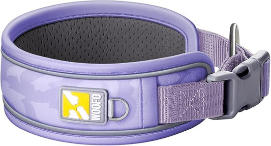Premium Dog Collar | Super Adjustable for All Breeds, Quick Release Buckle | Extra Soft and Widened Padding & Reflective Trim Design for Safety (Small, Violet)