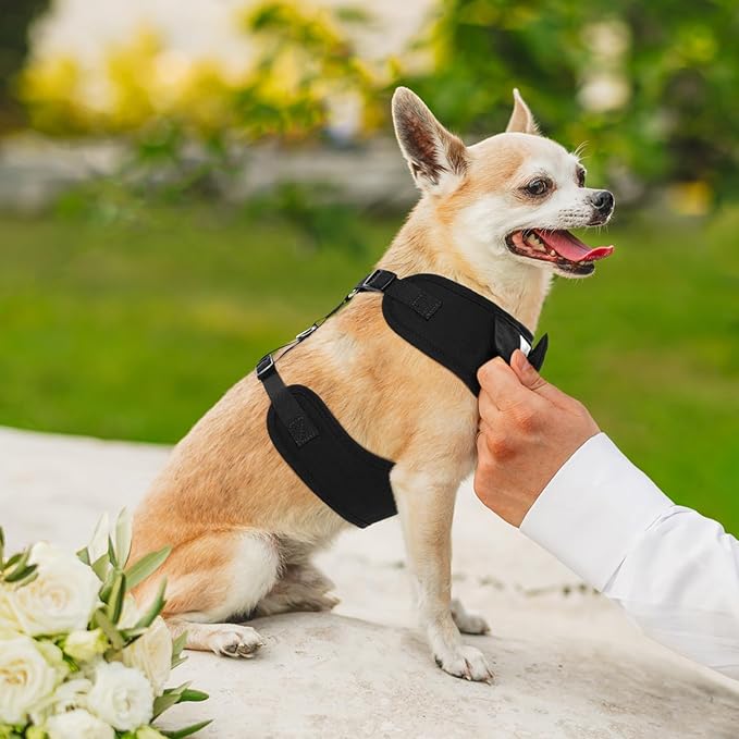 Kuoser Dog Tuxedo for Large Dogs, No-Pull Dog Vest Harness, Soft Breathable Mesh Pet Harness with Bow Tie, Small Medium Dogs Harness for Outdoor Walking Training