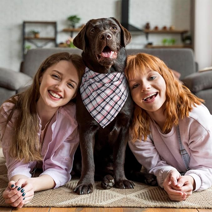Segarty 30 Pack Pet Scarf, 22.8"x15.7" Dog Bandanas Triangle Plaid Bibs Accessories Bulk for Small Medium Dogs Cats Large Puppy Dogs, Adjustable Washable Reversible Boy Pets Birthday Kerchief