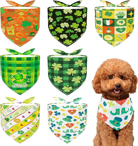 St Patricks Day Dog Bandanas for Small Dog Breed 7 Pcs Doggy Bandanas 18 Inch Adjustable Scarves Puppy Grooming S