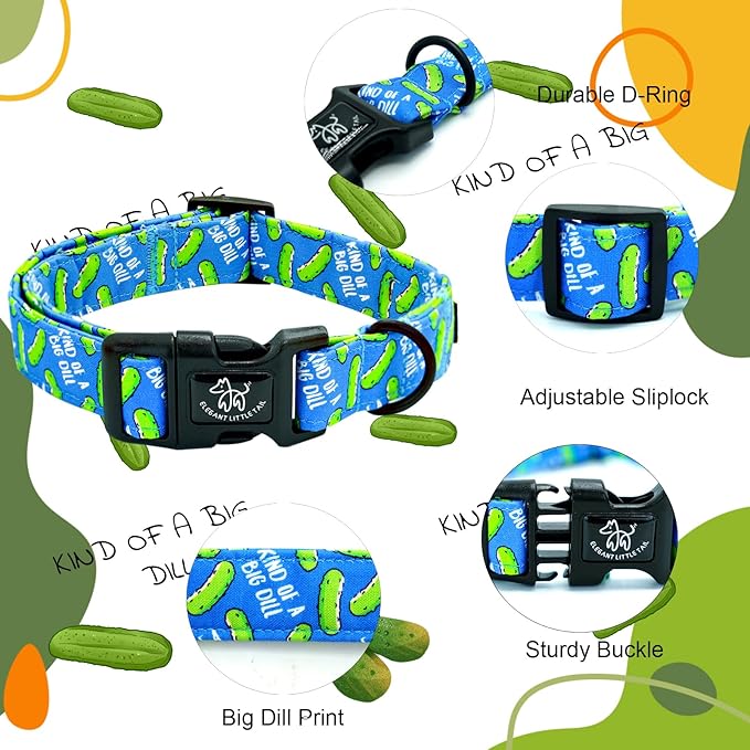 Elegant little tail Dog Collar, Pet Collar Blue Puppy Collar Plastic Durable Holiday Female or Male Cotton Adjustable Pet Collar with Quick Release Buckle for Large Dogs