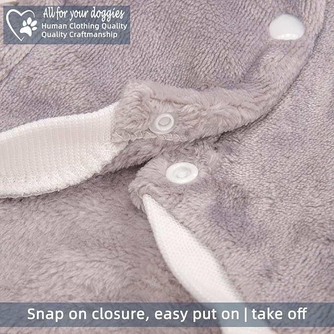 FabriCastle Dog Hoodie Sweater for Small Dogs Boy and Girl, Dog Clothes XS XXS Puppy Sweatshirt, Pet Outfit, Cat Clothing Super Soft Warm Snap On Closure (Lightgrey-Cream, Small)