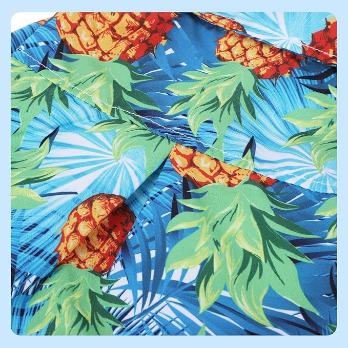 PUPTECK Dog Shirt, Cute Puppy Cat Polo T-Shirt, Soft Summer Pet Clothes Boy Girl Outfit for Small Medium Sized Dogs, Hawaiian Costume Blue S