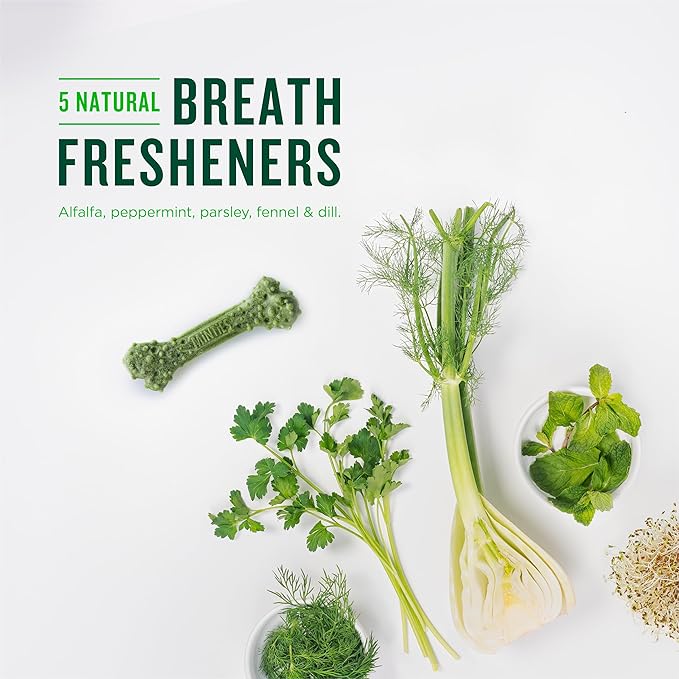 Minties Dental Chews for Dogs, 5 Count, Vet-Recommended Mint-Flavored Treats for Large Dogs Over 50 lbs, Dental Bones Clean Teeth, Fight Bad Breath, and Removes Plaque and Tartar