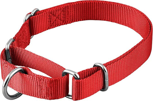 Native Pup Martingale Dog Collar, Adjustable for Small, Medium, Large pet and Puppies Accessories, Cute Colors for Male, Female, Boy, Girl, Puppy (Medium, Red)