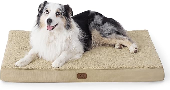 Bedsure XL Dog Bed for Crate - Large Orthopedic Waterproof Pet Beds with Removable Washable Cover, Egg Crate Foam Crate Mat, Suitable for Pet Up to 90 lbs