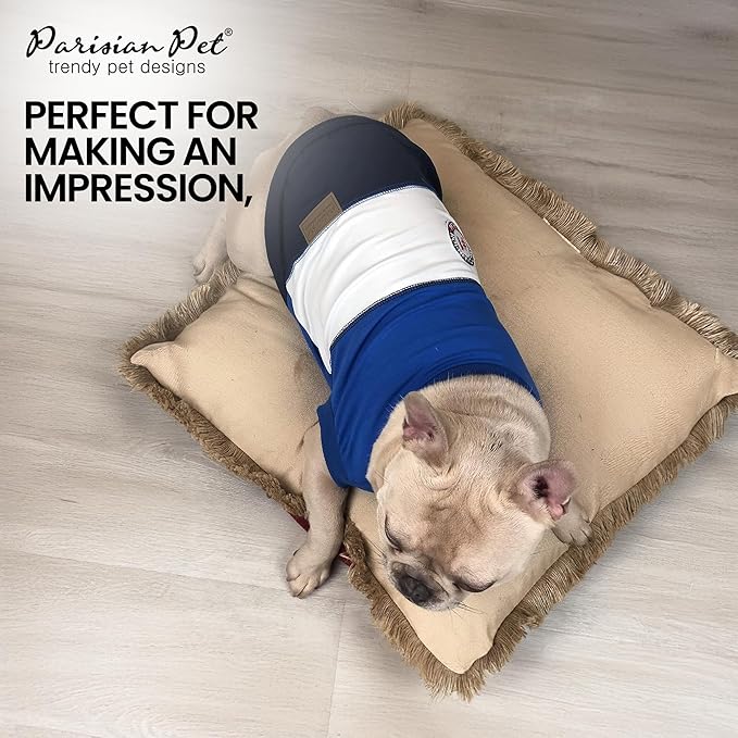 Parisian Pet Dog T-Shirt - Embroidered 'Worlds Champion' Dog Shirt - Lightweight Sleeveless Color Block Tee - Machine Washable - XL