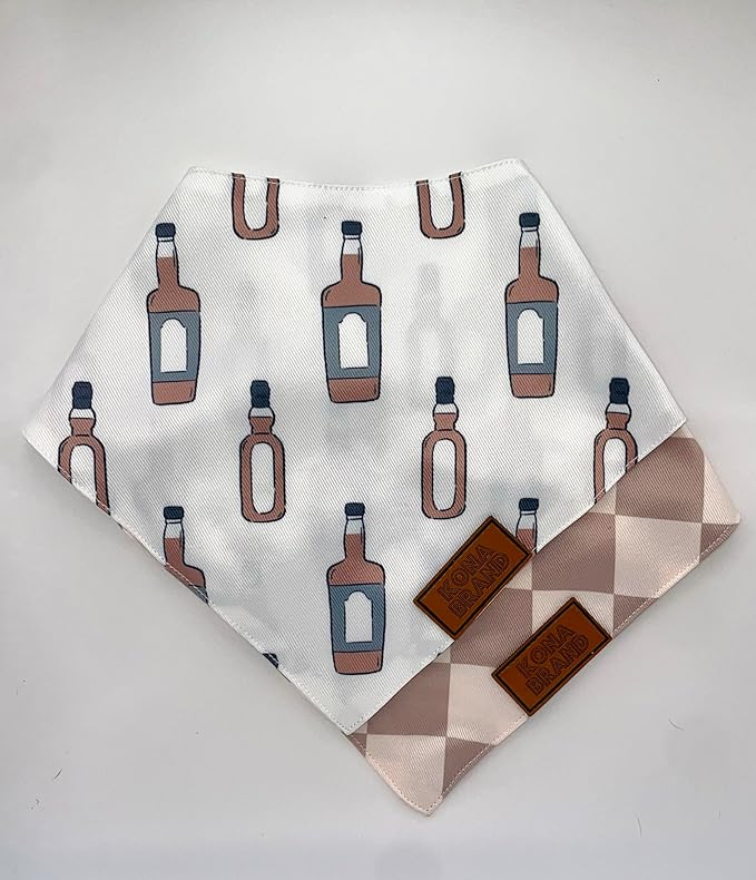 KonaBrandCo- Premium Handmade Dog Bandana | Dual Layered Silky Durable Polyester Fabric | Adjustable Fit Custom Shape- Won't Roll (Large, KNOX)