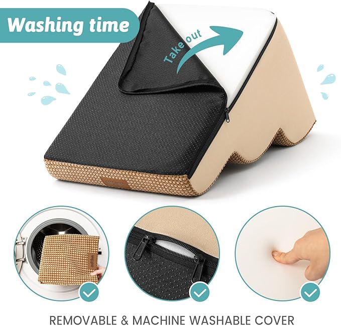 Dog Stairs for Small Dogs 15.7" H, Curved Dog Step for Puppy, Older Cat, Medium Pet Ramp for Sofa, Couch or Bed, Ladder with High Density Foam, 15.7x22.4x15.7 inch, 3 Step, Light Brown