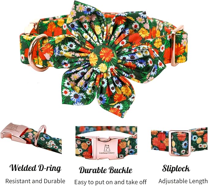 Lionheart Glory Cute Floral Pattern Pet Collar - Adjustable for X-Small Dogs