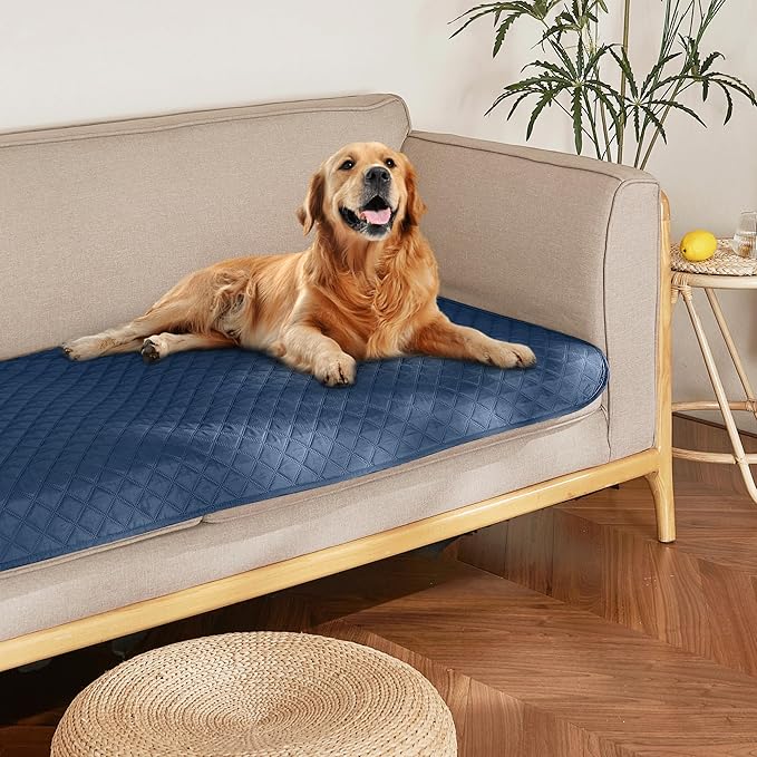 NICETOWN Couch Cover for Dogs, Waterproof Blanket for Sofa Furniture Protector for Pets Dog Hair Repellent Blanket Reversible Mats for Car, 1 Piece, 30 x 70 inch, Navy/Stone Blue