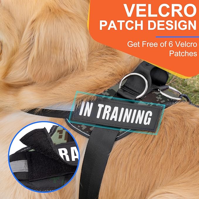 Essential Dog Harness, No Pull Pet Harness with 3 Side Rings for Leash Placement, No Choke, Reflective, Adjustable Pet Vest, Easy On-Off & Improved Control Handle, Training, Walking, Running