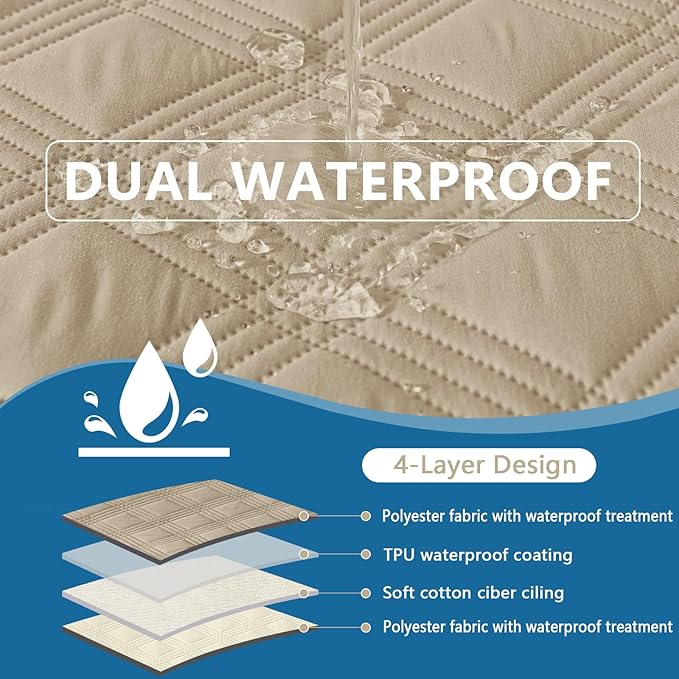 hyha Waterproof Dog Blanket, Reversible Pet Bed Blanket, Soft Sofa Couch Cover for Dogs Washable, Waterproof Pet Couch Covers for Sofa Puppy Cats Furniture Protector(68"x82", Taupe/Beige)