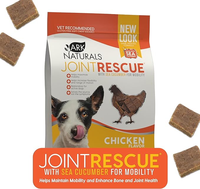 Ark Naturals Joint Rescue Dog Chew, Chicken Flavor, Joint Supplement with Glucosamine & Chondroitin, 1 Pack