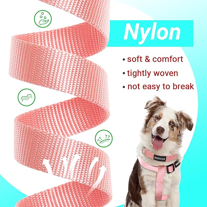 No Pull Dog Harness - Adjustable Step-in Harness & Leash Set for Small, Medium, Large Dogs - Escape Proof Soft Pet Harness for Walking, Training, Hiking, Outdoor Activities