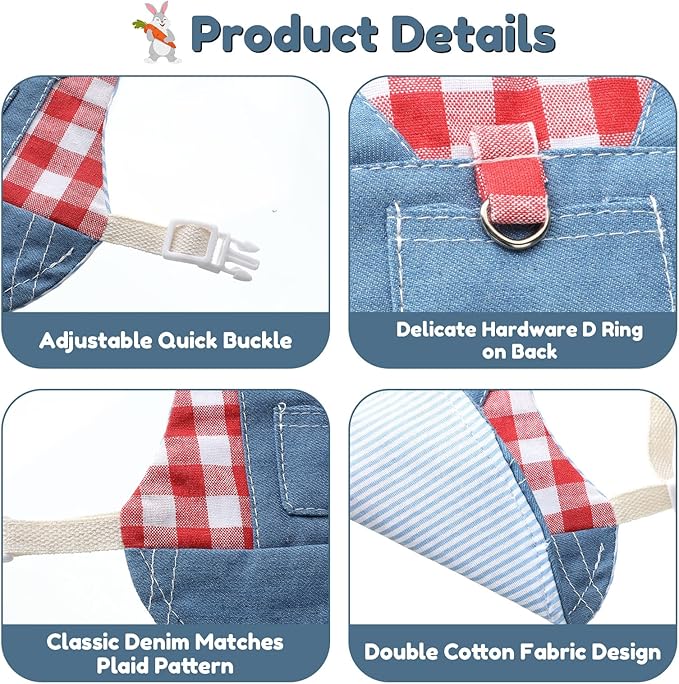 Rabbit Harnesses and Leashes Rabbit Supplies Bunny Walking Harnesses Leashes Suitable for Walking with Kittens and Puppies(Small,Red)