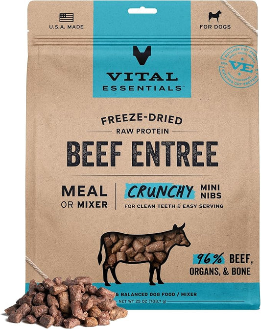 Vital Essentials® Freeze-Dried Raw Beef Entree & Mixer Dog Food Crunchy Mini Nibs, 25 oz