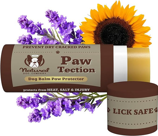 Natural Dog Company PawTection Balm for Dogs, Dog Paw Protector, Moisturizing Dog Paw Balm for Dry, Cracked Pad, Protects Paw from Extreme Weather, Paw Lotion for Allergies & Itching (2 oz Stick)