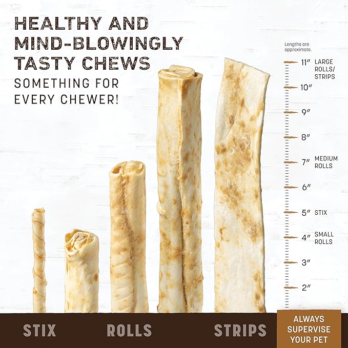 Earth Animal No Hide Small Long Lasting Dog Chew Rolls, Venison, 2 Count Pack of 3