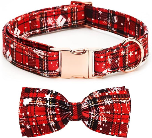 Adjustable Bow Tie Dog Collar Printed Cute Patterns Spring Summer Soft Pet Collars for Small Medium Large Dogs
