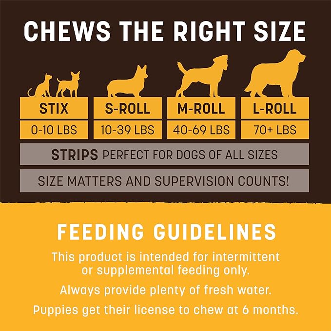 Earth Animal No Hide Small Long Lasting Dog Chew Rolls, Peanut Butter, 2 Count Pack of 1