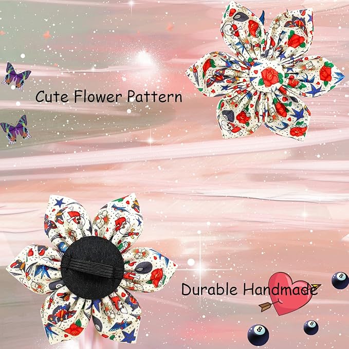 Elegant little tail Dog Collar, Girl or Boy Dog Collar Flower Pet Collar with Flower Customize Collar for Dog Adjustable Dog Collar for X-Large Dogs