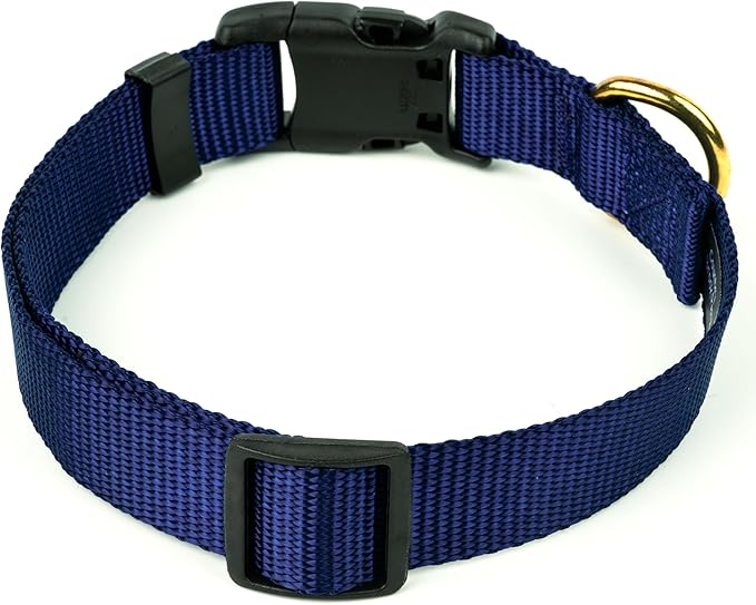 Country Brook Petz - American-Made Dog Collar for Large, Medium, and Small Dogs and Puppies - Deluxe Heavy Duty Nylon in 33 Dazzling Colors (Extra Large, 1 Inch Wide, Navy Blue)