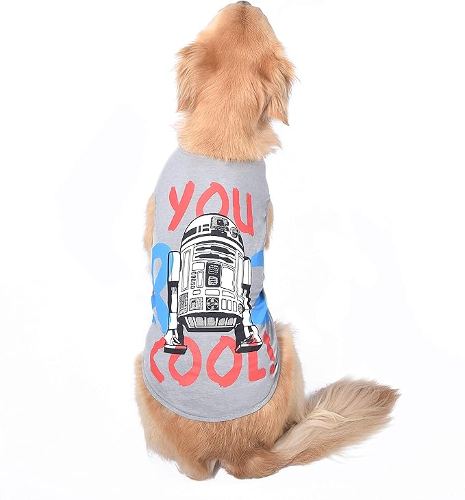 Star Wars for Pets "You R2 Cool" Gray Dog Tank - Star Wars Dog Shirt for Large Dogs - Size Large - Soft, Cute, and Comfortable Dog Clothing and Apparel, Cute Dog Clothes