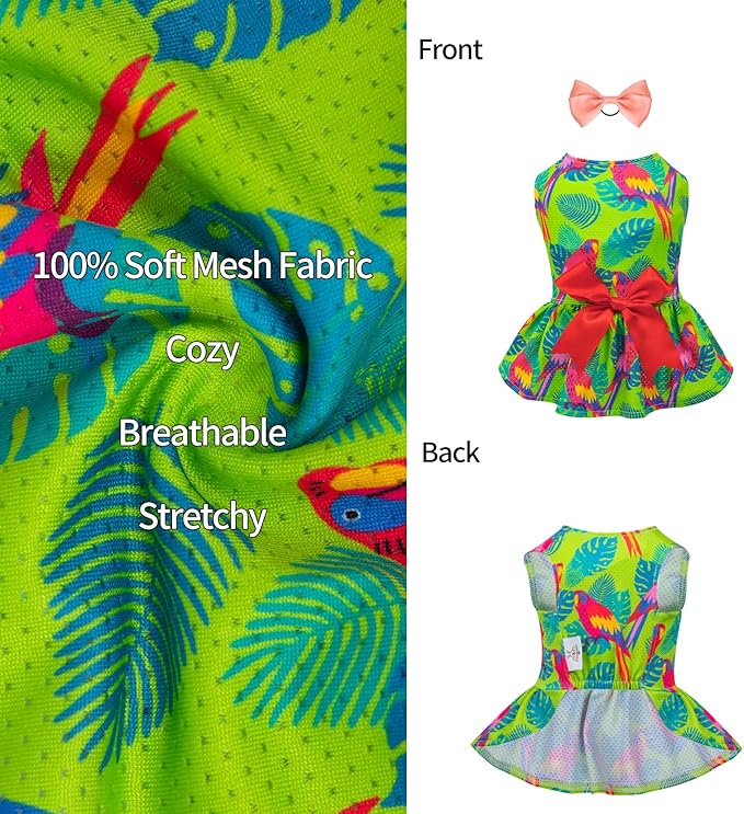 CuteBone Dog Mesh Dress Puppy Sundress Pet Outfit Summer Fashion for Small Dogs Girl Cat Clothes BF24L