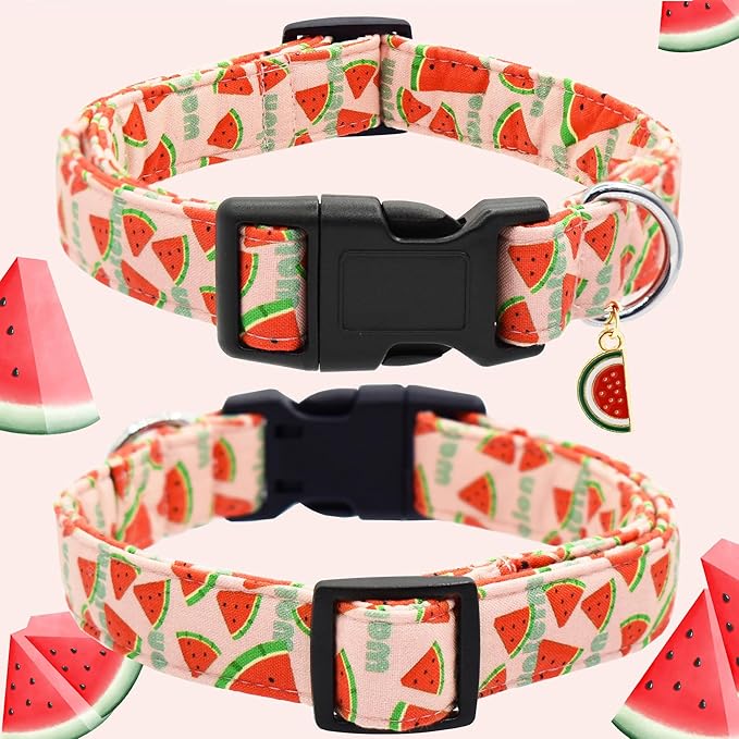 Bubblepup Dog Collar, Adjustable Dog Collar for Small Medium Large Dogs with Soft Cotton & Quick-Release Buckle