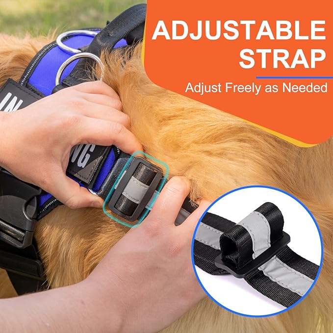 Essential Dog Harness, No Pull Pet Harness with 3 Side Rings for Leash Placement, No Choke, Reflective, Adjustable Pet Vest, Easy On-Off & Improved Control Handle, Training, Walking, Running Blue