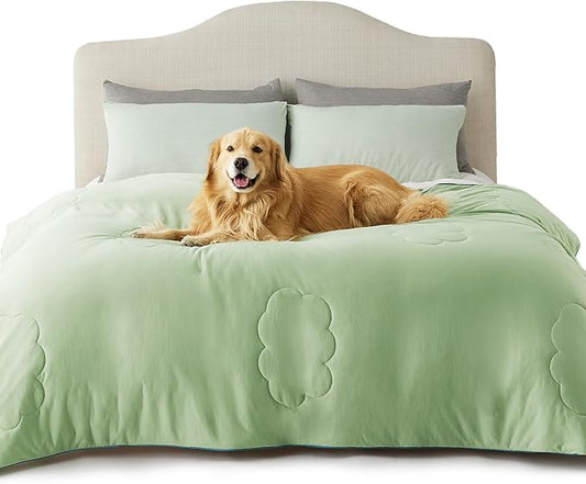 Lesure Premium Cooling Dog Blankets for Bed - Washable Dog Cooling Throw Blanket with Q-MAX>0.4，Durable Self Cooling Pet Mat, Soft Cooling Summer Blanket for Hot Weather, Green, 60x80