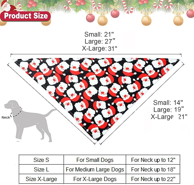 ADOGGYGO 4 Pack Dog Bandana Christmas Dog Scarf Triangle Bibs Kerchief Set Red Green Pet Christmas Costume Accessories Decoration for Small Dogs Puppies (Small)