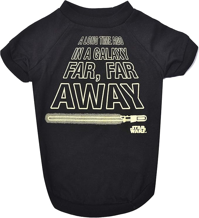Star Wars for Pets Galaxy Far, Far Away Dog Tee - Black Star Wars Dog T-Shirt - Soft Dog Shirt, Large - Cute and Adorable Dog Clothing and Apparel, Cute Dog Clothes