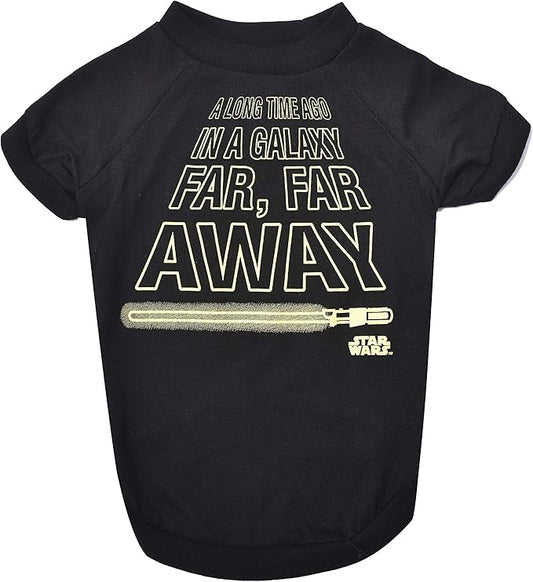 Star Wars for Pets Galaxy Far, Far Away Dog Tee - Black Star Wars Dog T-Shirt - Soft Dog Shirt, Large - Cute and Adorable Dog Clothing and Apparel, Cute Dog Clothes