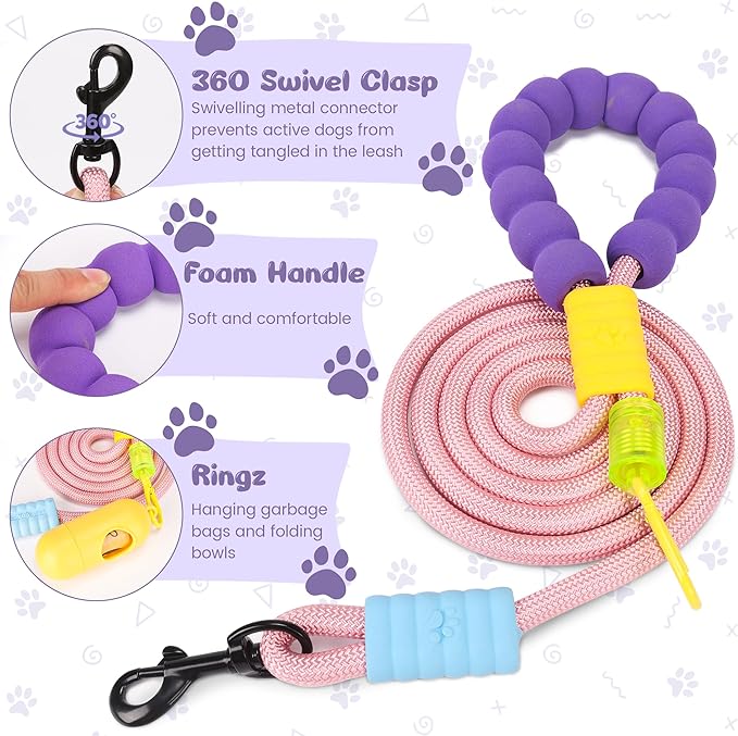 Dog Harness and Leash Set with 2 Flower Patches, No Pull Adjustable Puppy Harness, Step in No Chock Dog Vest for Small Medium Dogs Puppy and Cats(Khaki, L)