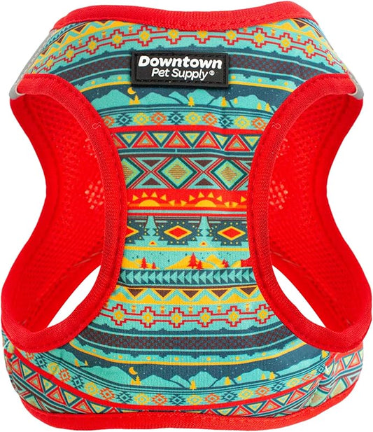 Downtown Pet Supply Step in Dog Harness for Small Dogs No Pull, X-Small, Tribal - Adjustable Harness with Padded Mesh Fabric and Reflective Trim - Buckle Strap Harness for Dogs