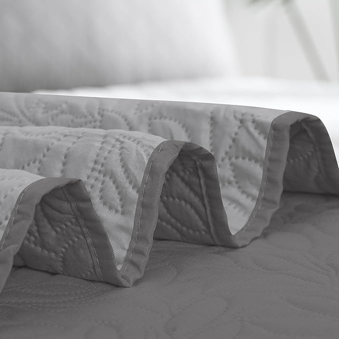 Easy-Going Waterproof Dog Bed Cover Reversible Leak Proof Pet Blanket Replacement Mat for Furniture Washable Couch Cover Sofa Cover for Dogs Cat(82x86 Inch, Gray/Light Gray)