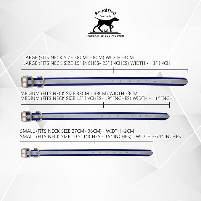 Regal Dog Products Small Yellow Reflective Dog Collar and Leash Set - Waterproof Biothane Dog Collar with Heavy Duty Double Buckle, D Ring & 5ft Leash - Other Size for Medium & Large Dogs