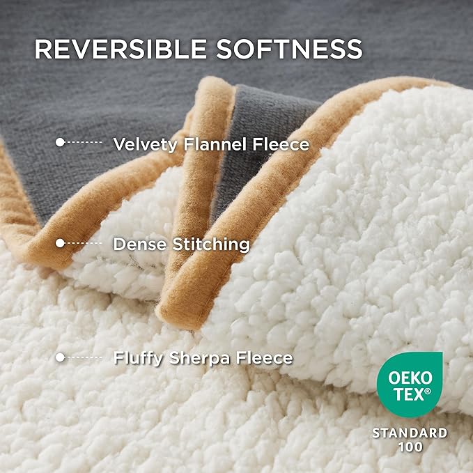 Bedsure Waterproof Dog Blankets for Small Dogs - Small Cat Blanket Washable for Couch Protection, Sherpa Fleece Puppy Blanket, Soft Plush Reversible Throw Furniture Protector, 25"X35", Grey