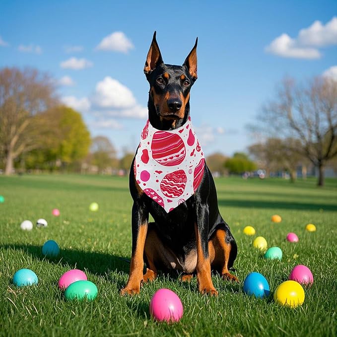 30 Pack St.Patricks Day Easter Dog Bandanas Bulk 33 Inch Dog Bandanas for Large Dogs Breed Adjustable XXL Polyester Scarves Party Grooming L