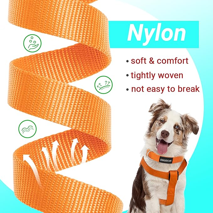 No Pull Dog Harness - Adjustable Step-in Harness & Leash Set for Small, Medium, Large Dogs - Escape Proof Soft Pet Harness for Walking, Training, Hiking, Outdoor Activities