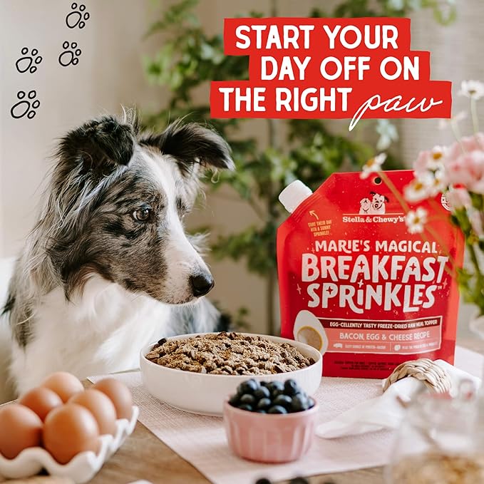 Stella & Chewy's Marie's Magical Breakfast Sprinkles Freeze-Dried Raw Bacon, Egg & Cheese Recipe Grain-Free Dog Food Topper, 7-oz Bag