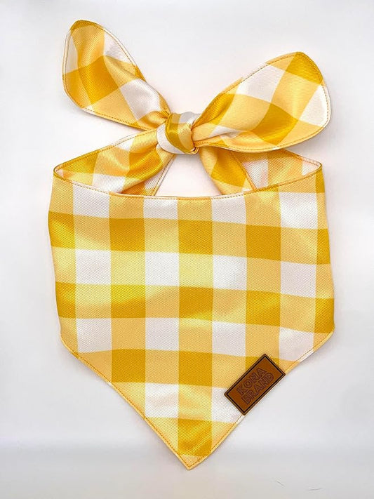 KonaBrandCo- Premium Handmade Dog Bandana | Dual Layered Silky Durable Polyester Fabric | Adjustable Fit Custom Shape- Won't Roll (Large, FINLEY)