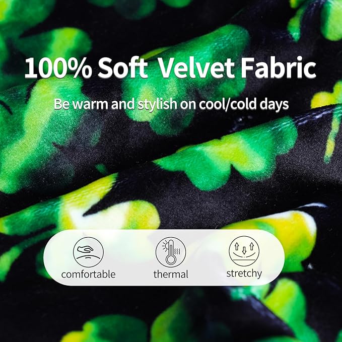 CuteBone Turtleneck Dog Velvet Dress St. Patrick's Day Four Leaf Clover Puppy Skirt Costume Pet Clothes Cat Apparel with Bow Hair Rope for Small Dogs CVD20XS