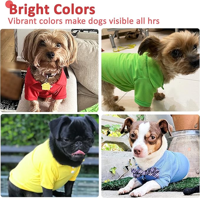 4 Pieces Dog Shirts Collared Polo T-Shirts for Small Medium Dogs Cats Boy Girl Dog Clothes Breathable Doggy Sweatshirt Puppy Kitten Small Breeds Pet Outfits Apparel Tops