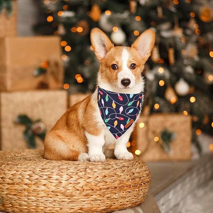 ADOGGYGO Christmas Dog Bandana, Snowman Xmas Pet Scarf, Premium Durable Fabric, Christmas Bandanas for Medium Large Dogs Pets (Large)