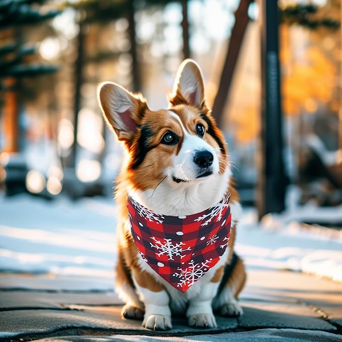 30 Pcs Winter Dog Bandanas Bulk Adjustable 25 Inch Dog Bandanas for Small Medium Large Dogs Breed Scarves Grooming M