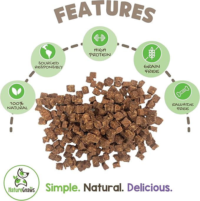 Nature Gnaws Fish Bites for Dogs - Natural Dog Treats – Premium Cod & Salmon Chewy Training Reward – 1 Lb