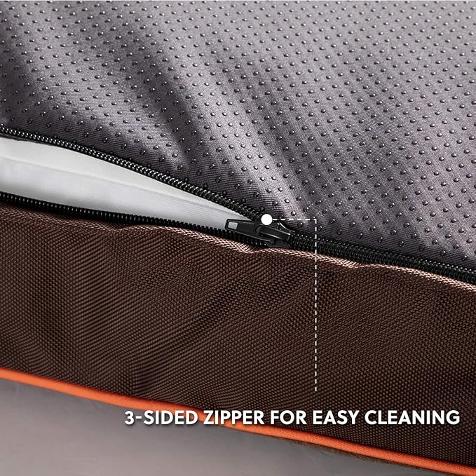 Bedsure Waterproof Dog Beds for Extra Large Dogs - 4 Inch Thicken Up to 100lbs XL Pet Mat Pillows with Removable Washable Cover, Brown